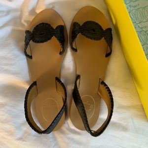 Jack Rogers liliana black sandals size 7.5